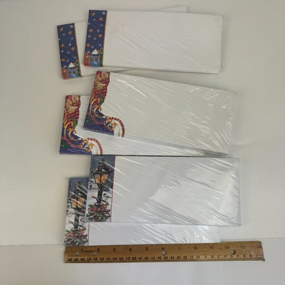 Vtg 6 Pks of 25 Christmas Holiday Theme Envelopes Paper Craze Laser Printer READ - Picture 1 of 13